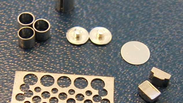 Different semifinished solder parts made on the press
